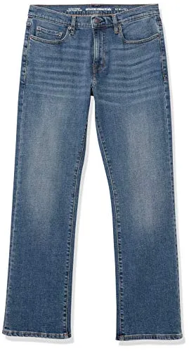 Amazon Essentials Men's Straight-Fit Stretch Bootcut Jean, Medium Vintage, 32W x 34L