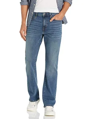 Amazon Essentials Men's Straight-Fit Stretch Bootcut Jean, Medium Vintage, 32W x 34L