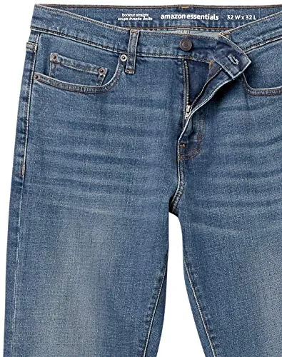 Amazon Essentials Men's Straight-Fit Stretch Bootcut Jean, Medium Vintage, 32W x 34L