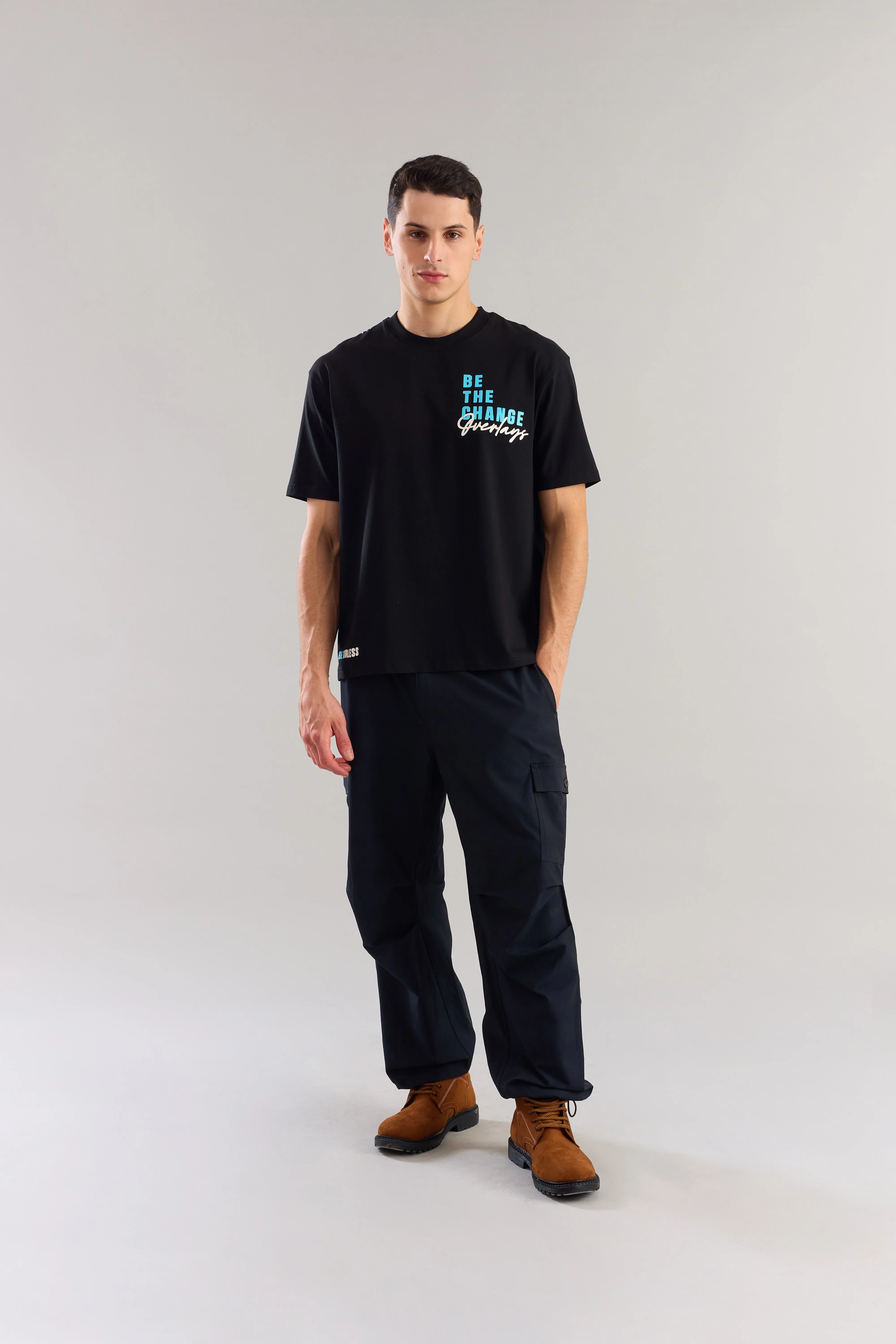 Be The Change Black Relaxed  Fit T-shirt - Ultra Soft