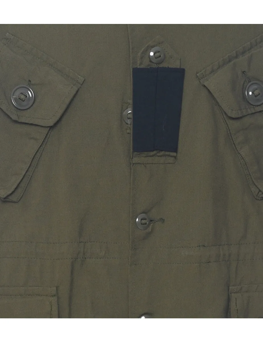 Black & Green Military Style Shirt - L