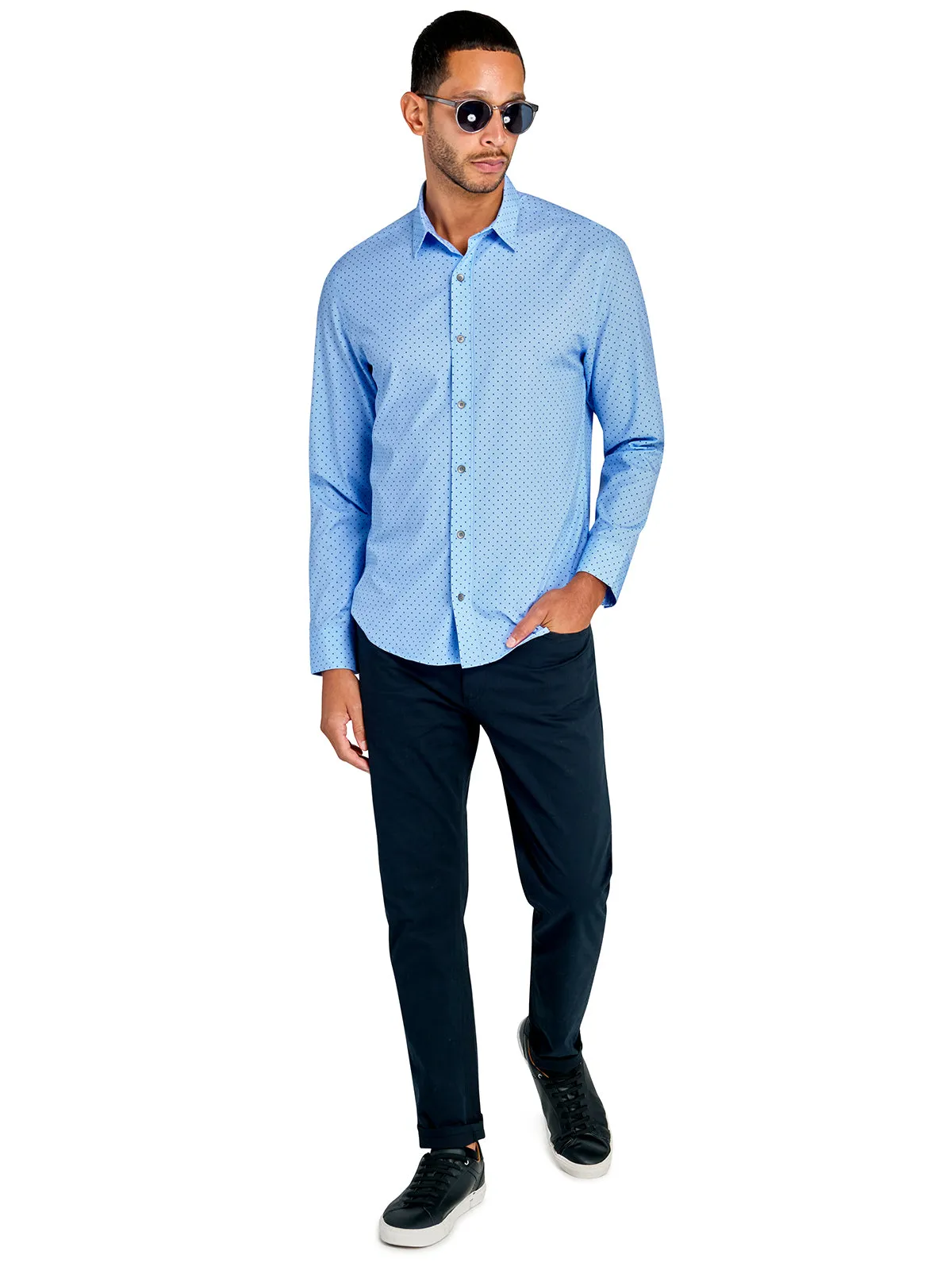 Blue Dot Long Sleeve Shirt