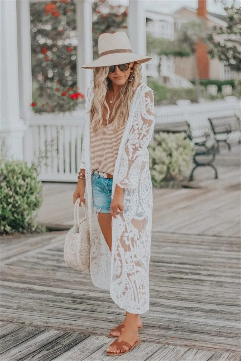 Bohemian Flare Sleeve Swimsuit Cover Up