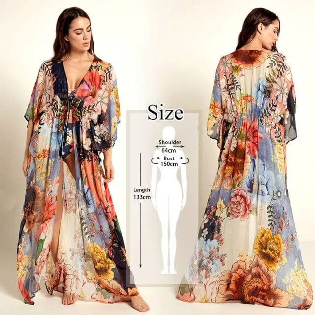 Bohemian Flare Sleeve Swimsuit Cover Up