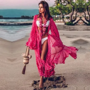 Bohemian Flare Sleeve Swimsuit Cover Up