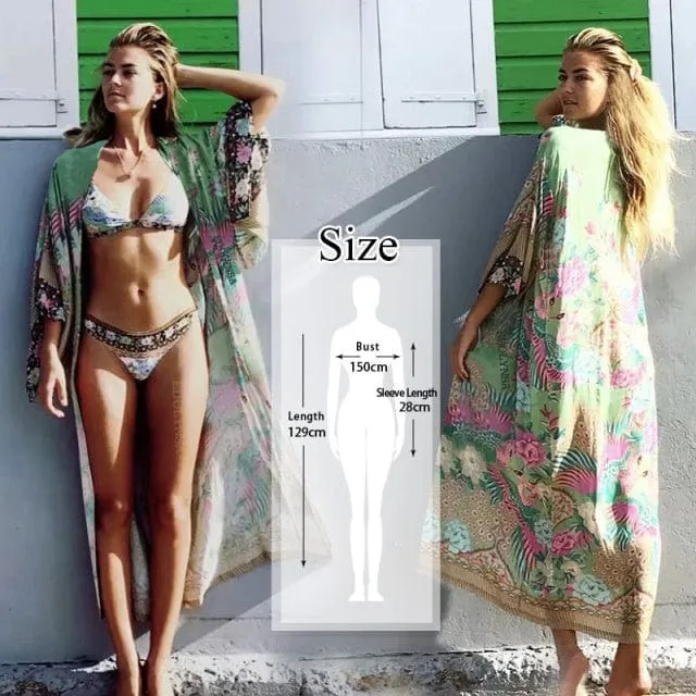 Bohemian Flare Sleeve Swimsuit Cover Up