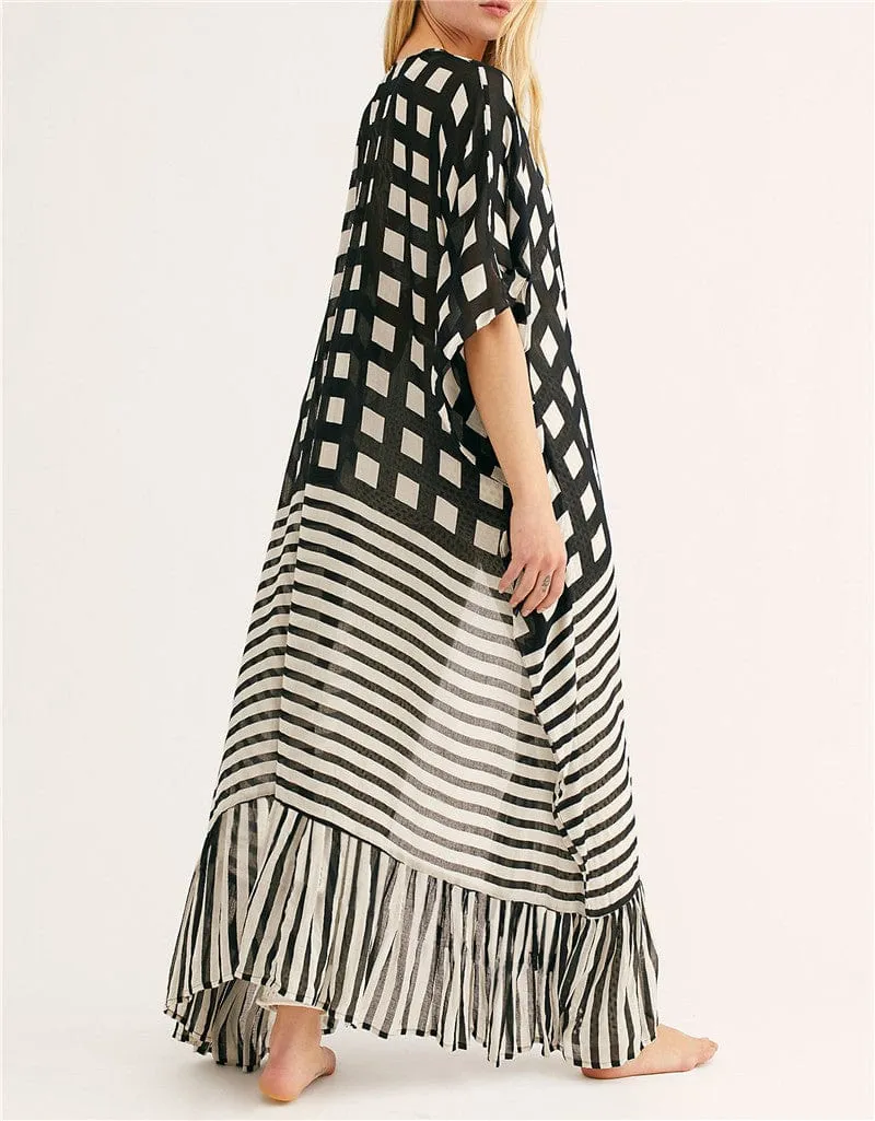 Bohemian Flare Sleeve Swimsuit Cover Up