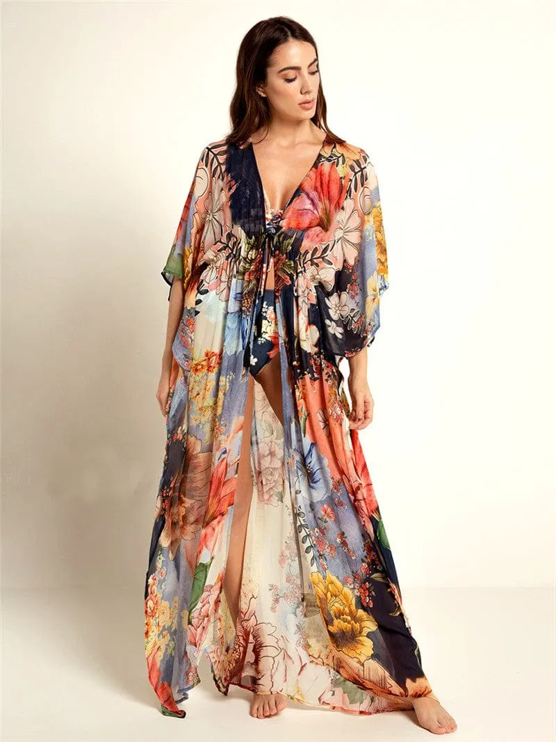 Bohemian Flare Sleeve Swimsuit Cover Up