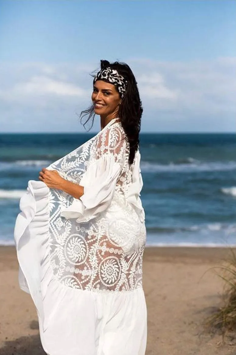 Bohemian Flare Sleeve Swimsuit Cover Up