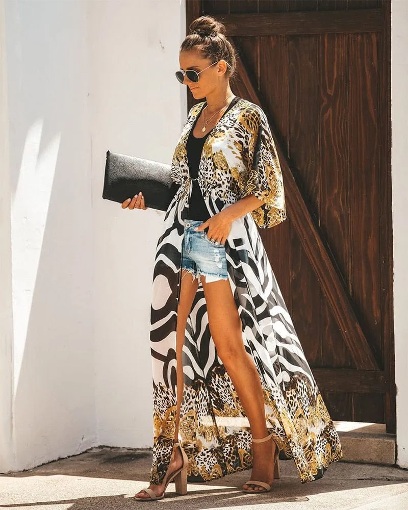 Bohemian Flare Sleeve Swimsuit Cover Up