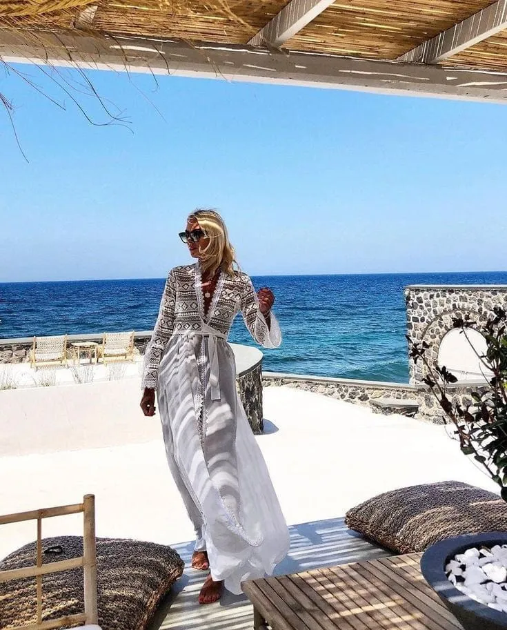Bohemian Flare Sleeve Swimsuit Cover Up
