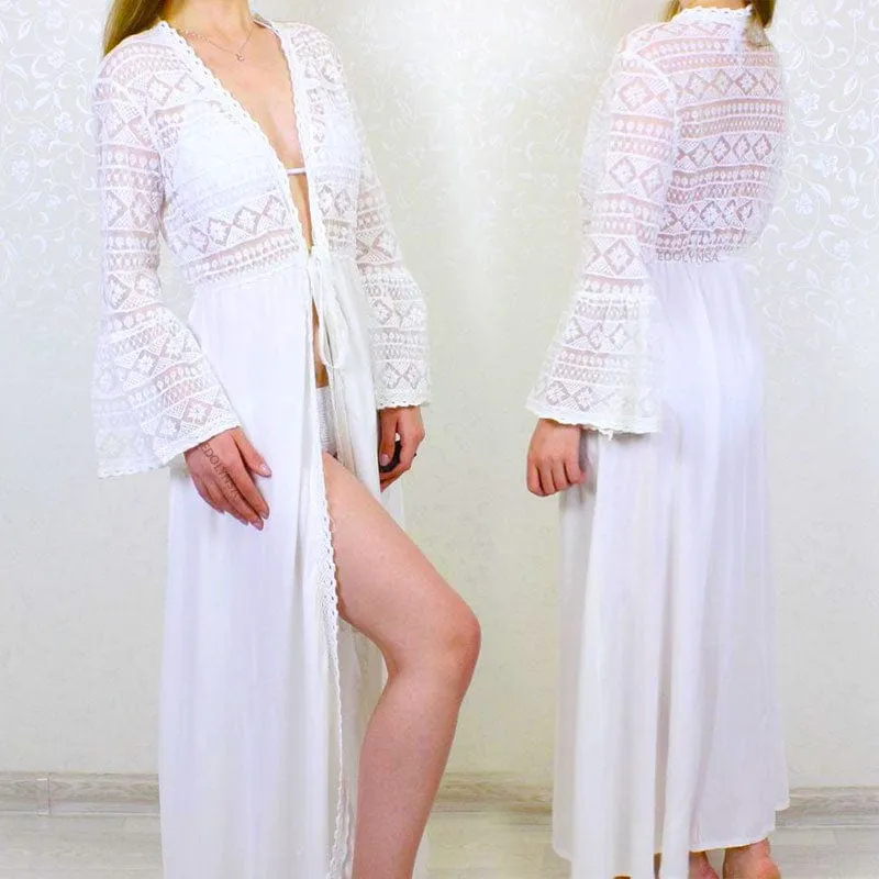 Bohemian Flare Sleeve Swimsuit Cover Up