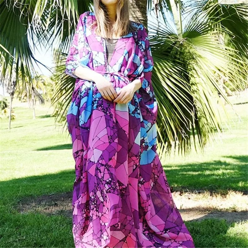 Bohemian Flare Sleeve Swimsuit Cover Up