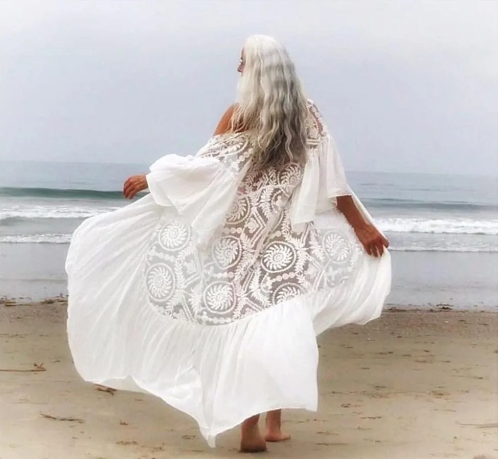 Bohemian Flare Sleeve Swimsuit Cover Up