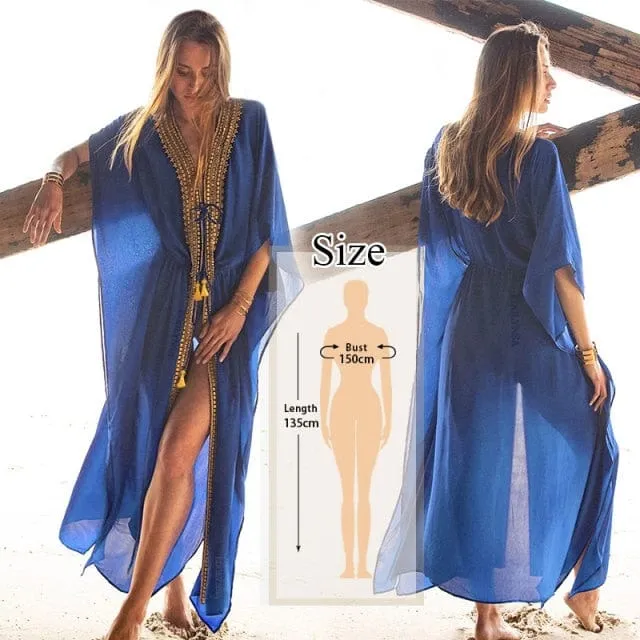 Bohemian Flare Sleeve Swimsuit Cover Up