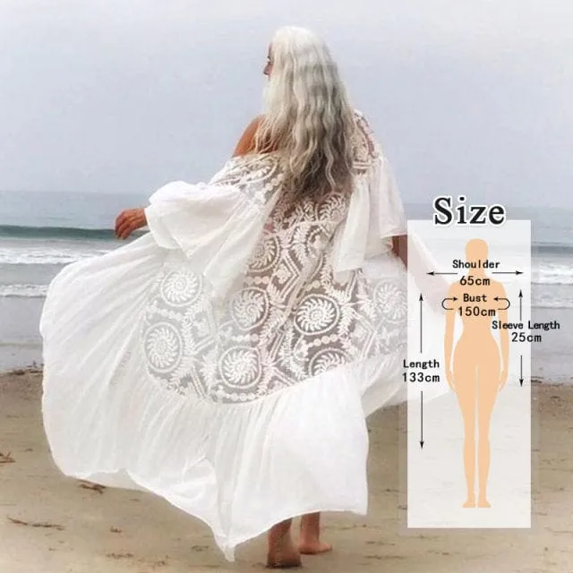 Bohemian Flare Sleeve Swimsuit Cover Up