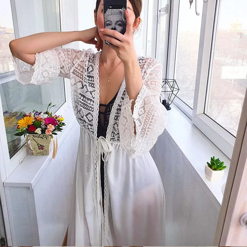 Bohemian Flare Sleeve Swimsuit Cover Up
