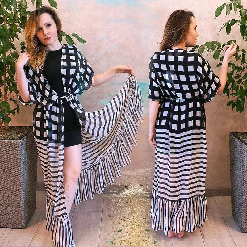 Bohemian Flare Sleeve Swimsuit Cover Up