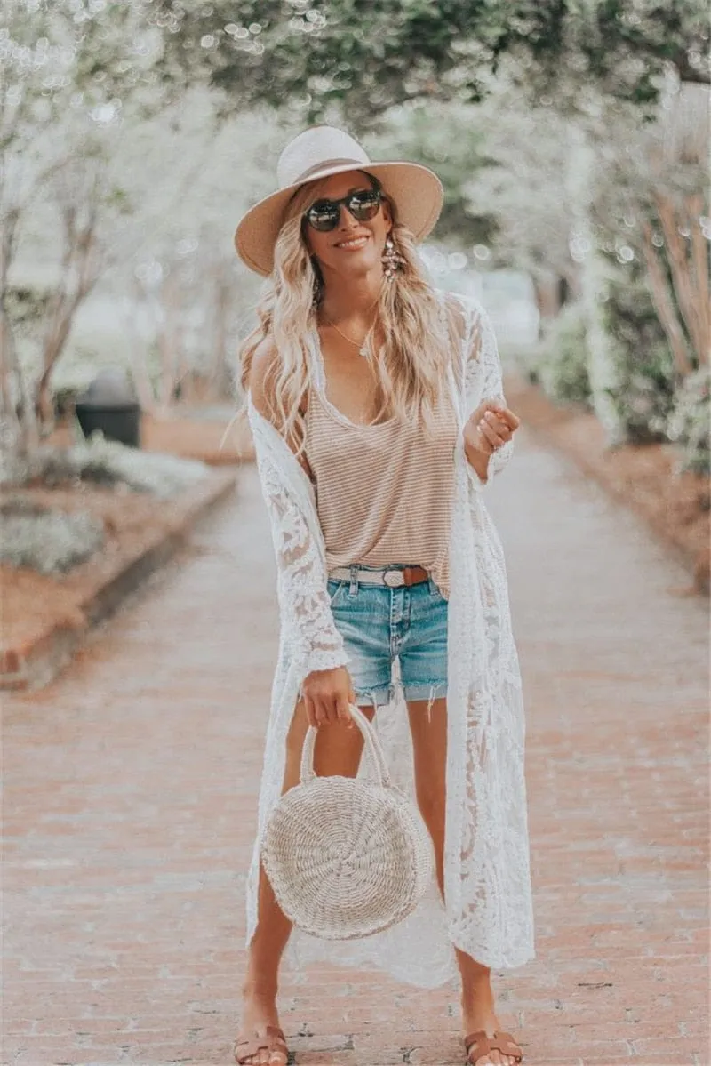 Bohemian Flare Sleeve Swimsuit Cover Up