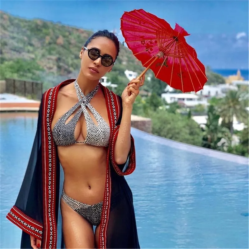 Bohemian Flare Sleeve Swimsuit Cover Up