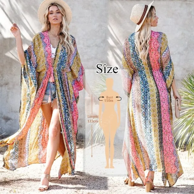 Bohemian Flare Sleeve Swimsuit Cover Up