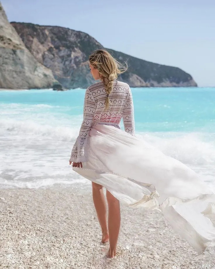 Bohemian Flare Sleeve Swimsuit Cover Up