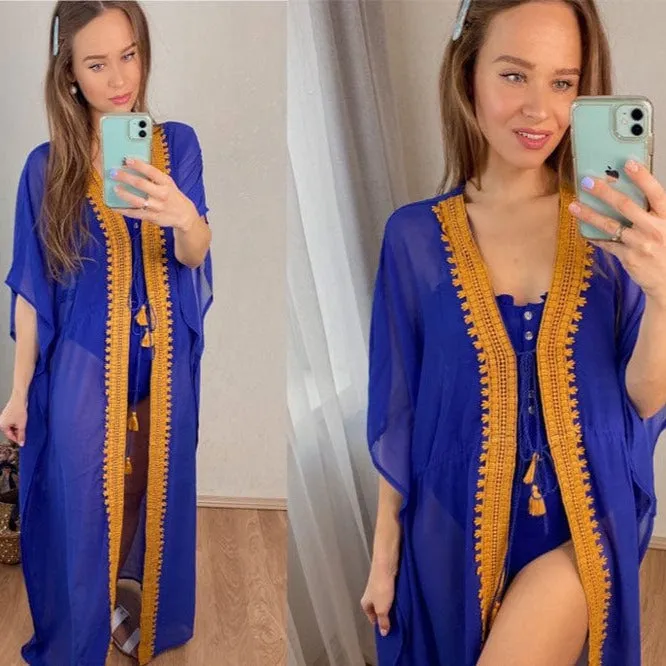 Bohemian Flare Sleeve Swimsuit Cover Up