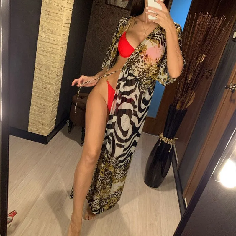 Bohemian Flare Sleeve Swimsuit Cover Up
