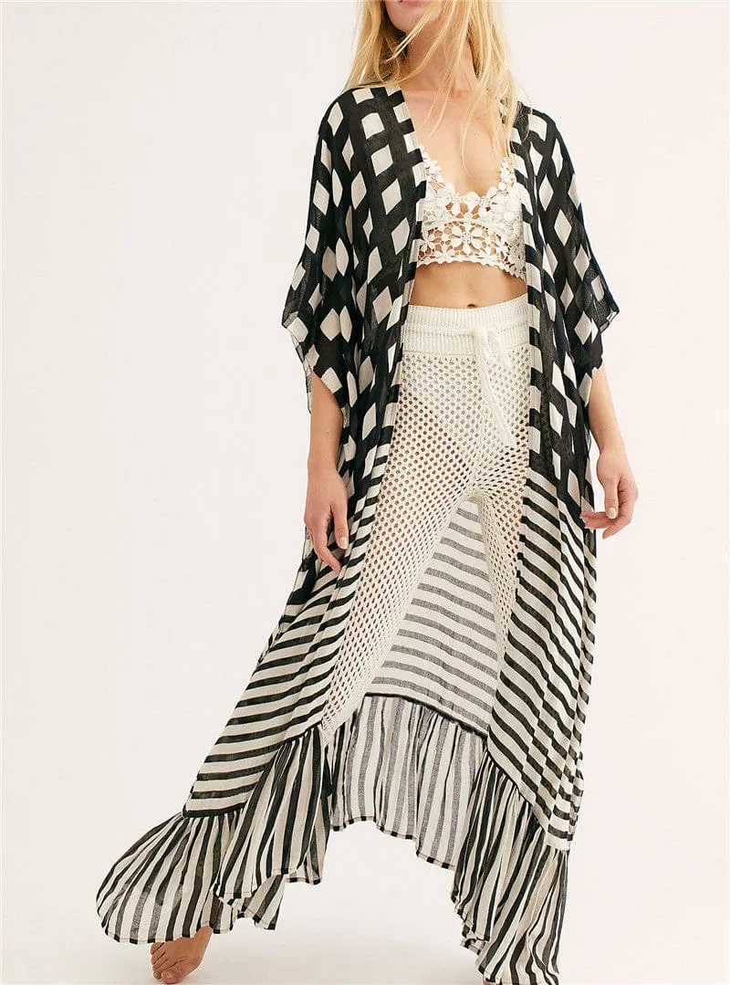 Bohemian Flare Sleeve Swimsuit Cover Up