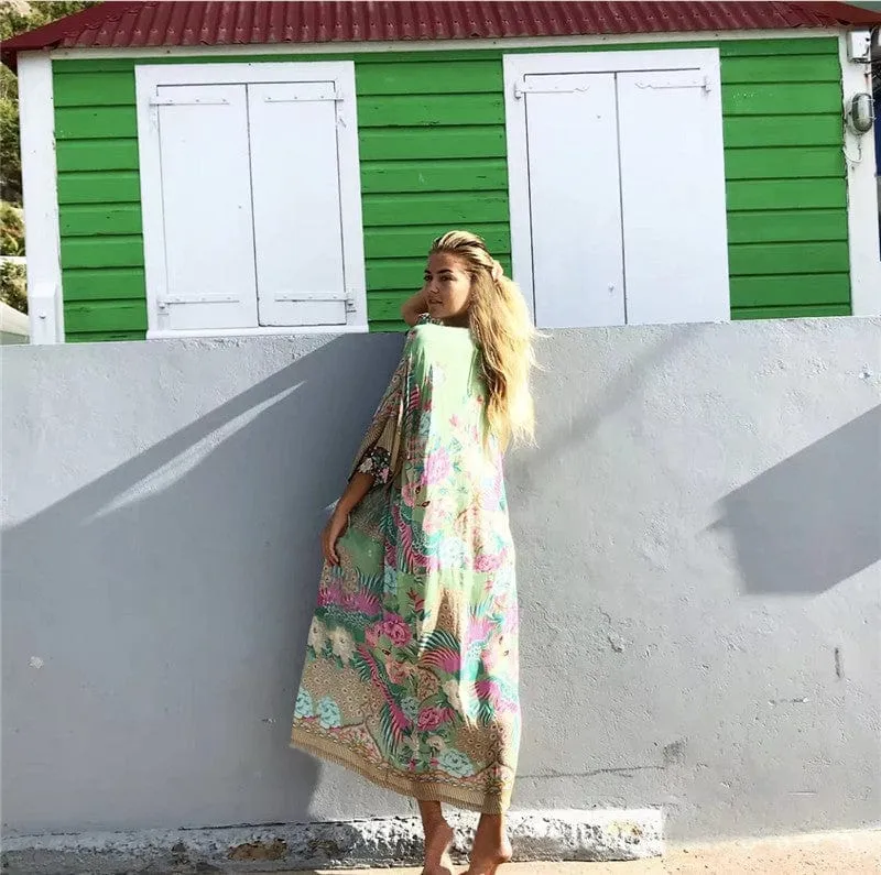 Bohemian Flare Sleeve Swimsuit Cover Up