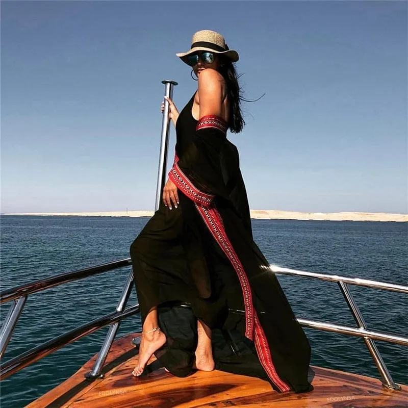 Bohemian Flare Sleeve Swimsuit Cover Up