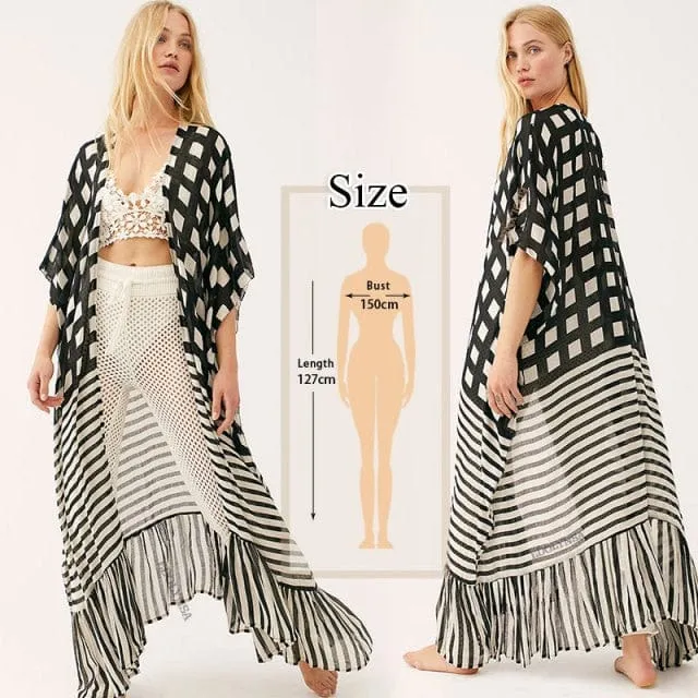 Bohemian Flare Sleeve Swimsuit Cover Up