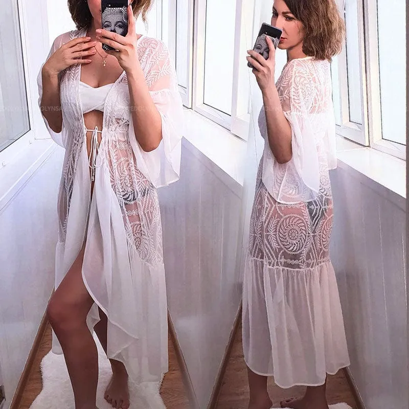 Bohemian Flare Sleeve Swimsuit Cover Up