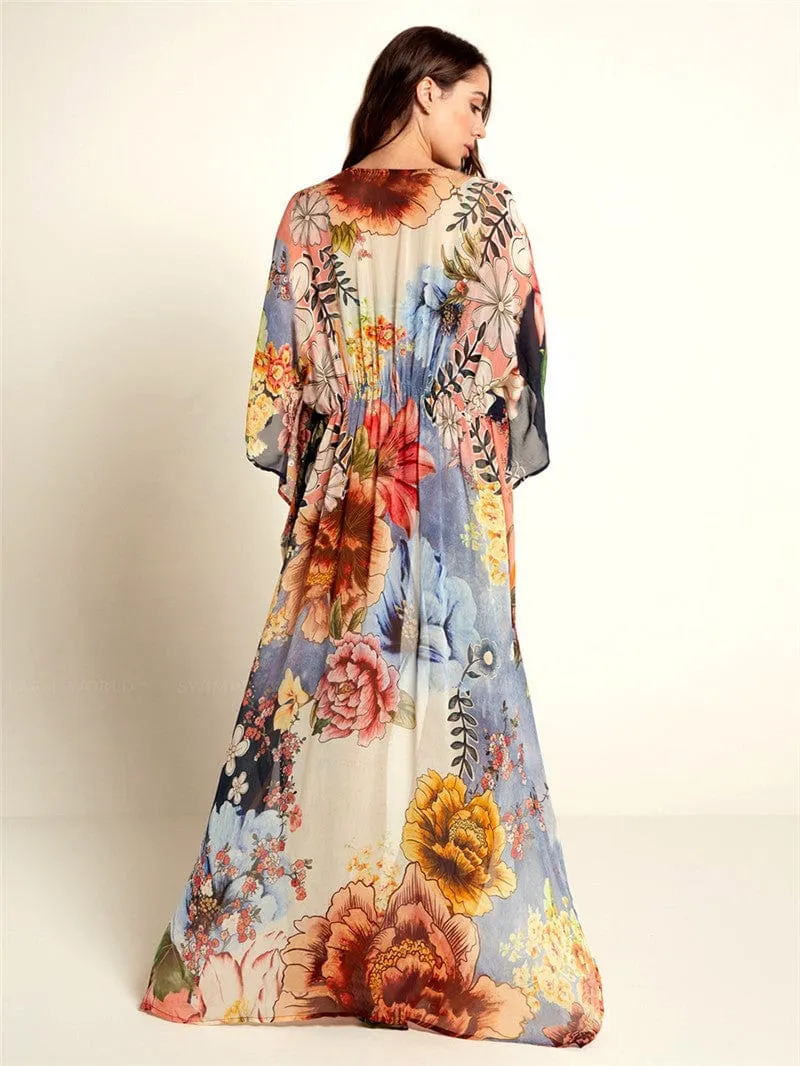 Bohemian Flare Sleeve Swimsuit Cover Up