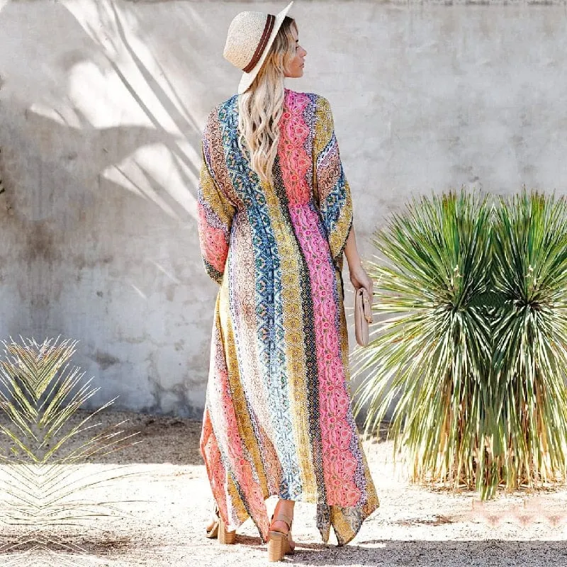 Bohemian Flare Sleeve Swimsuit Cover Up