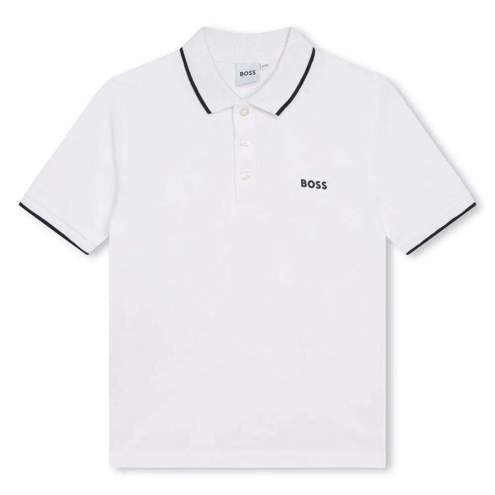 BOSS KIDSWEAR White Short Sleeve Polo