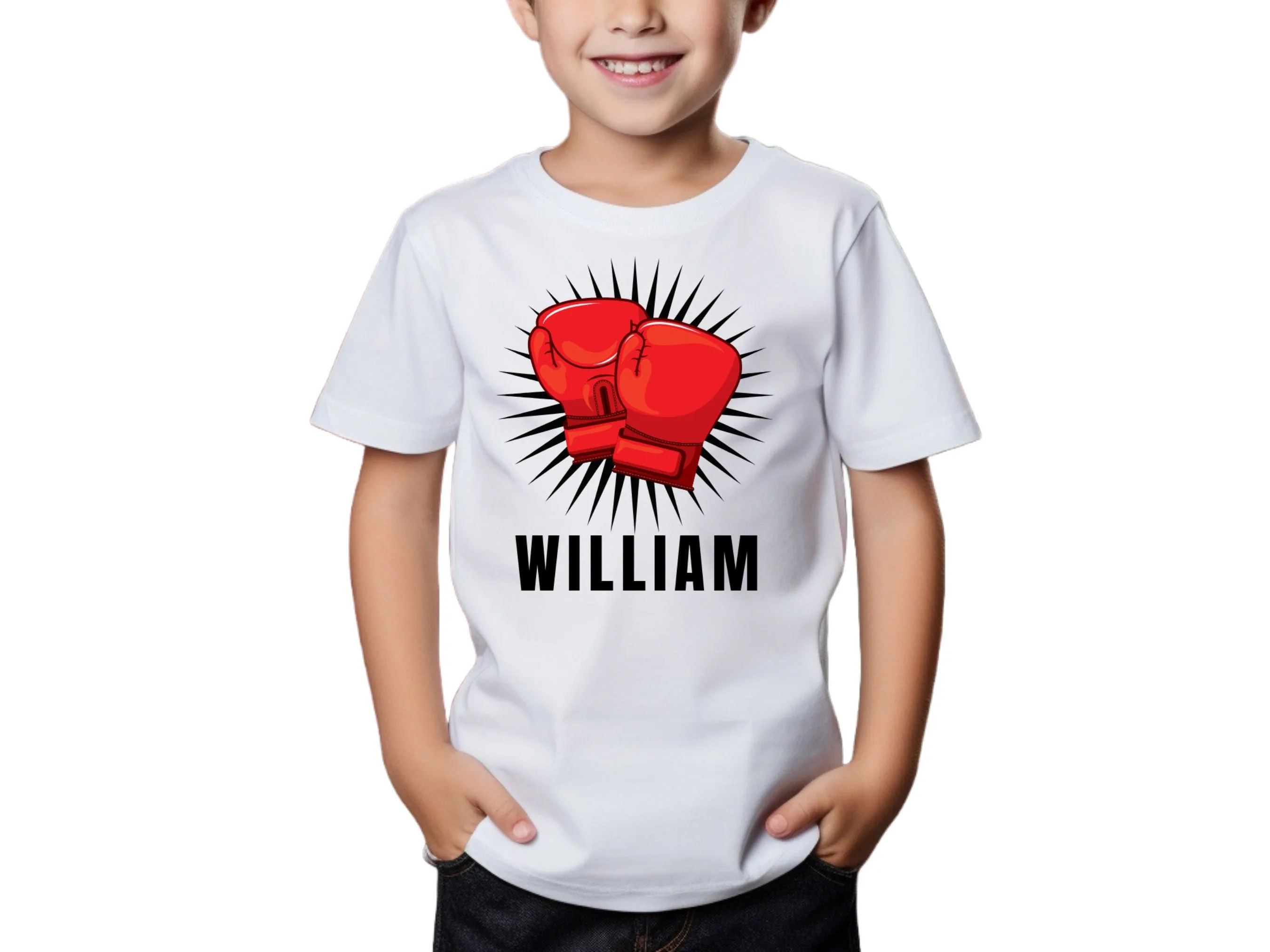 Boys Custom Boxing Sports Shirt Gift - Personalized Sports T-Shirt