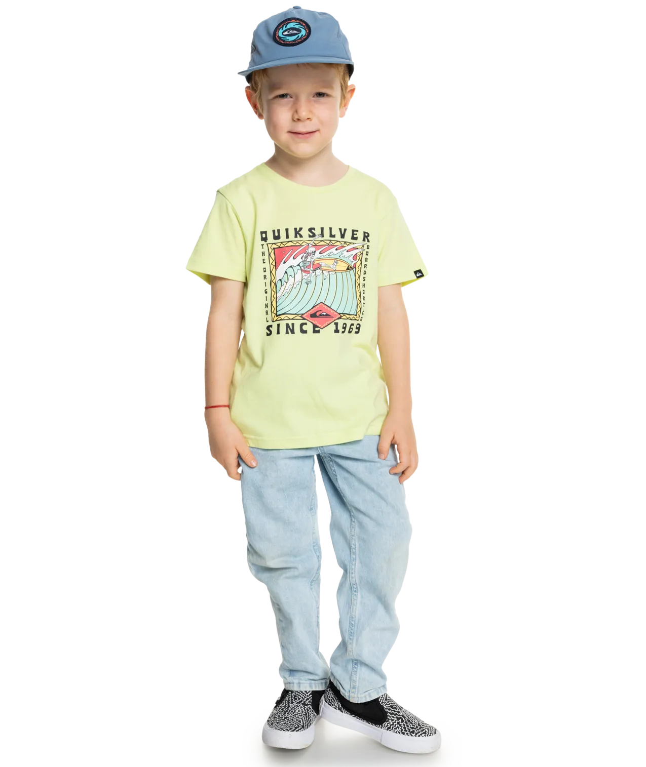 Boys Retro Skull T-Shirt in Shadow Lime