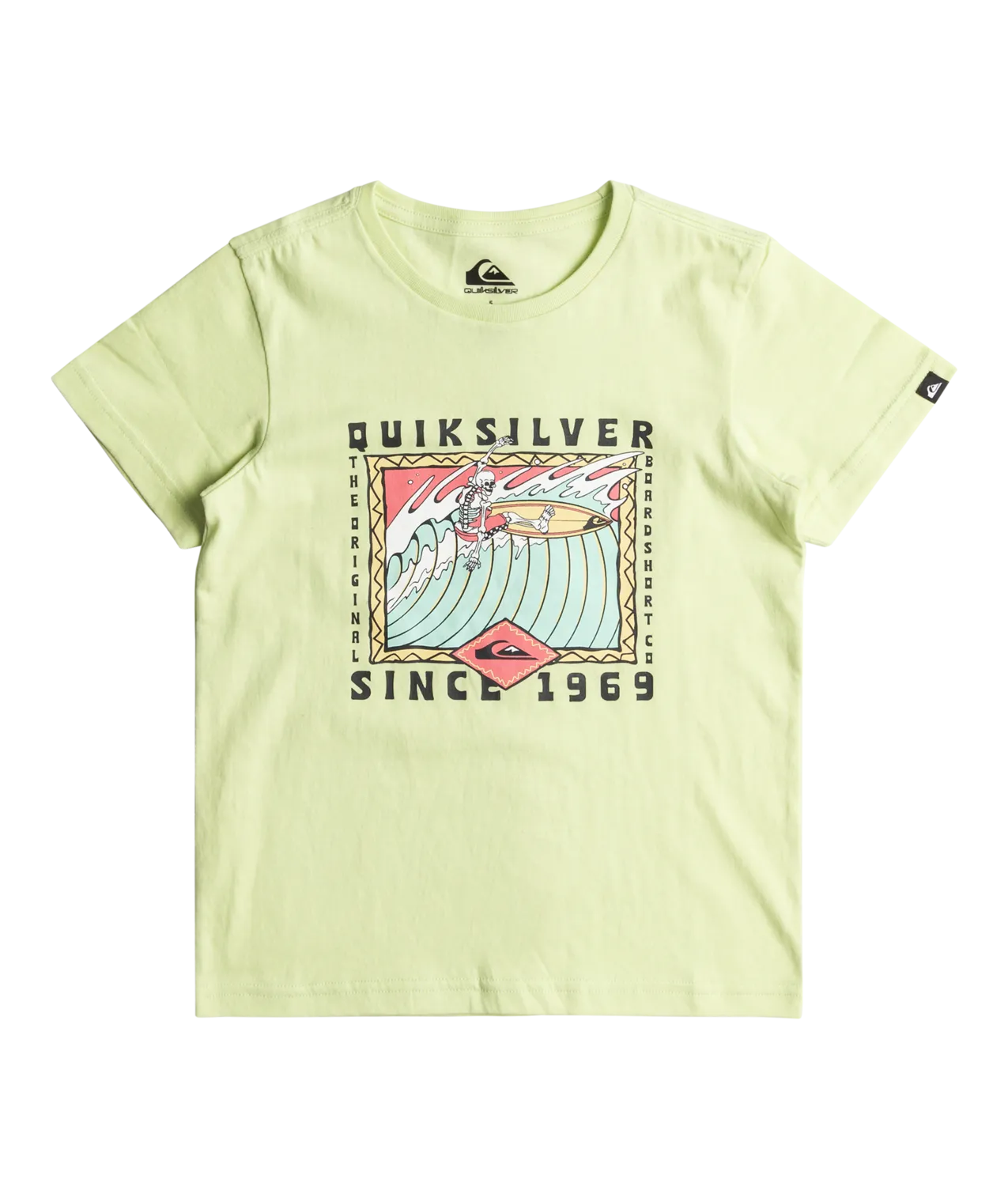 Boys Retro Skull T-Shirt in Shadow Lime