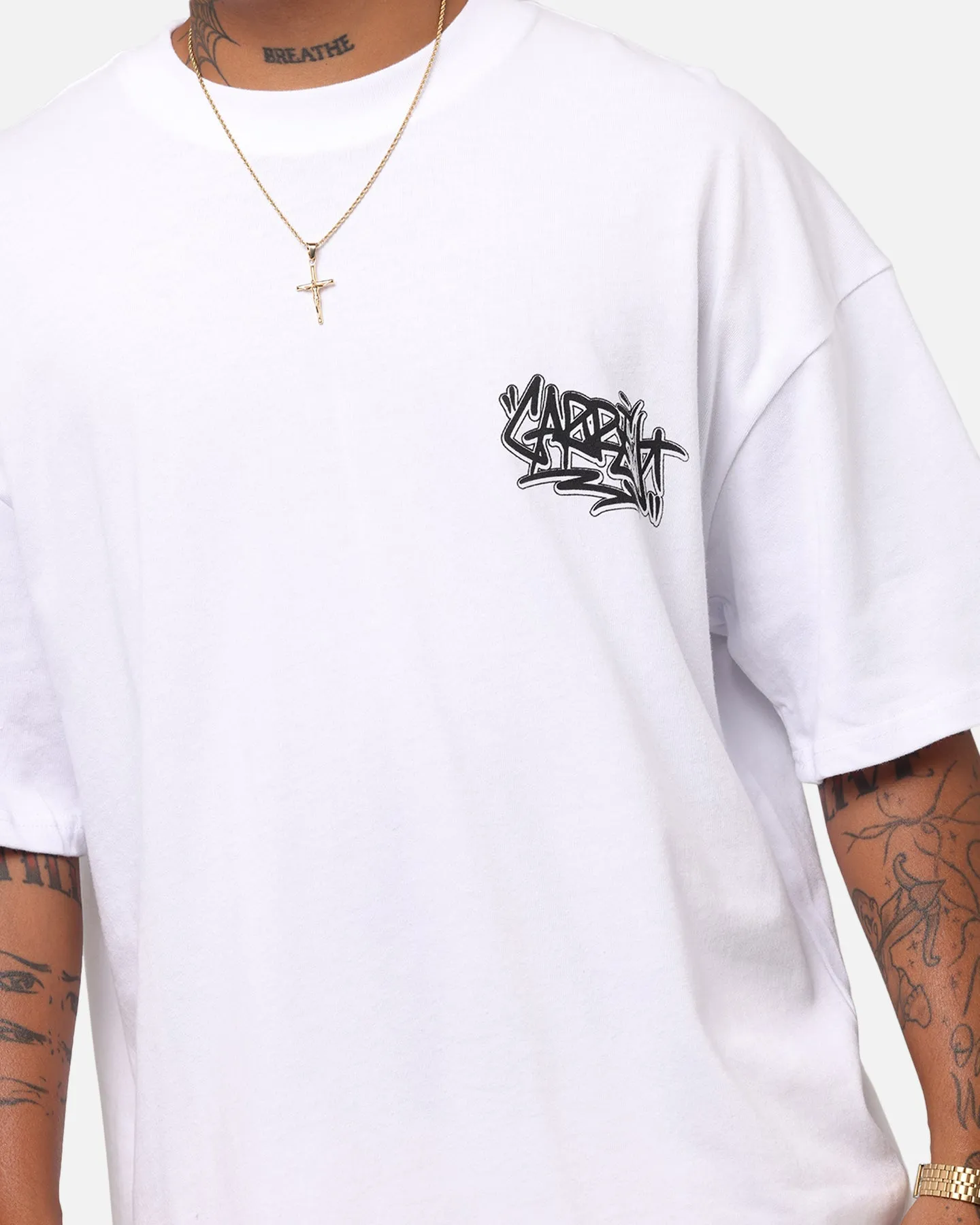 Carre Tagged Drop Shoulder T-Shirt White