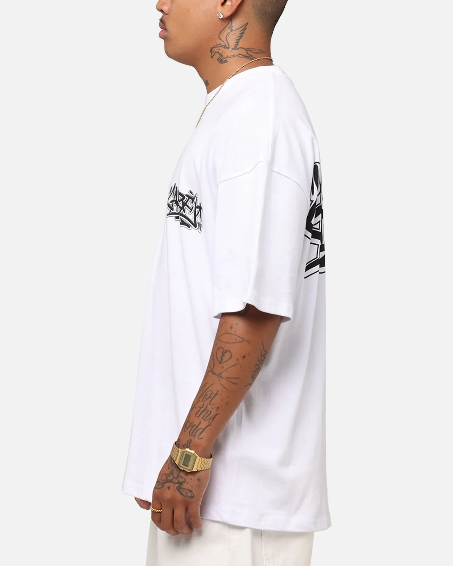 Carre Tagged Drop Shoulder T-Shirt White