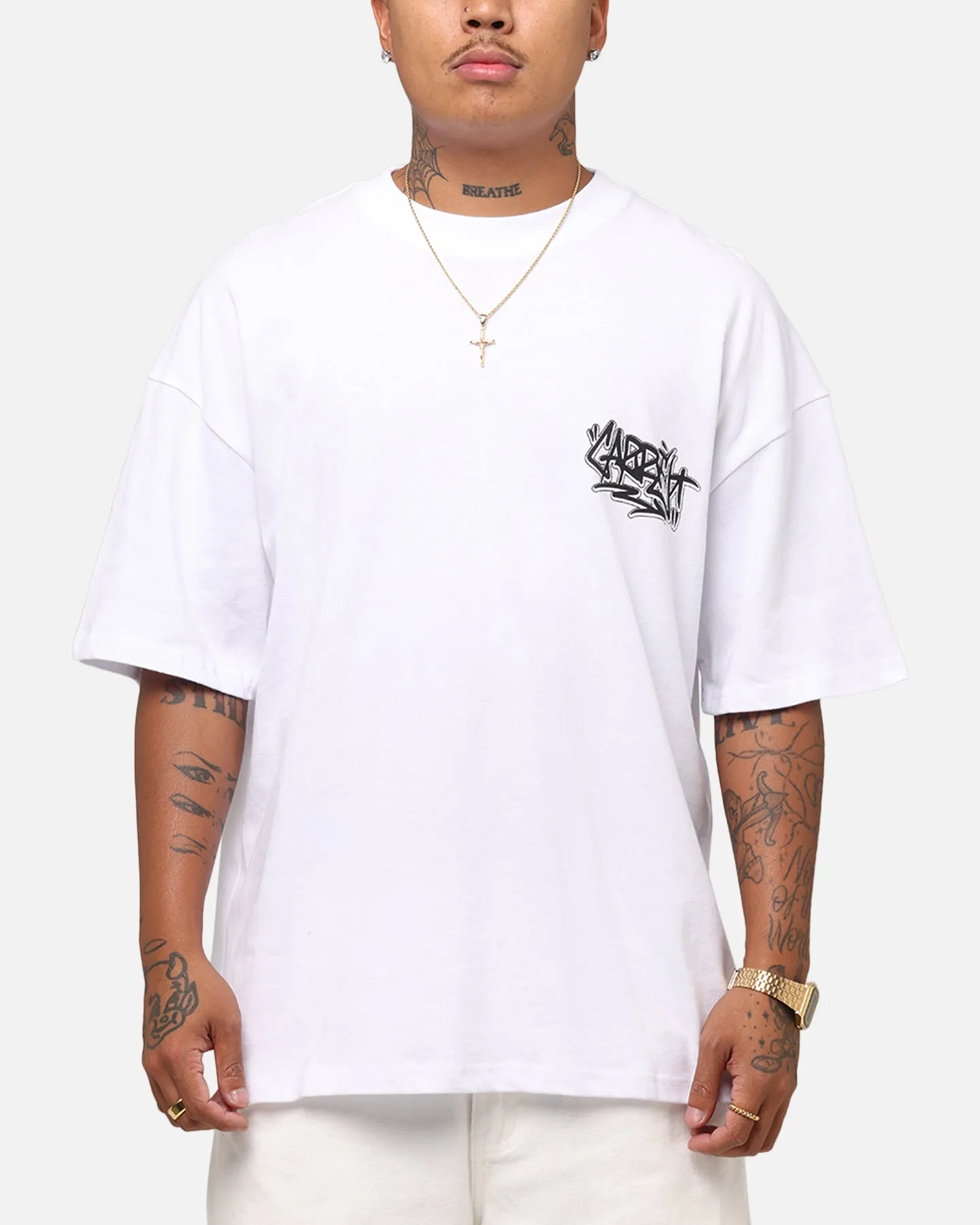Carre Tagged Drop Shoulder T-Shirt White