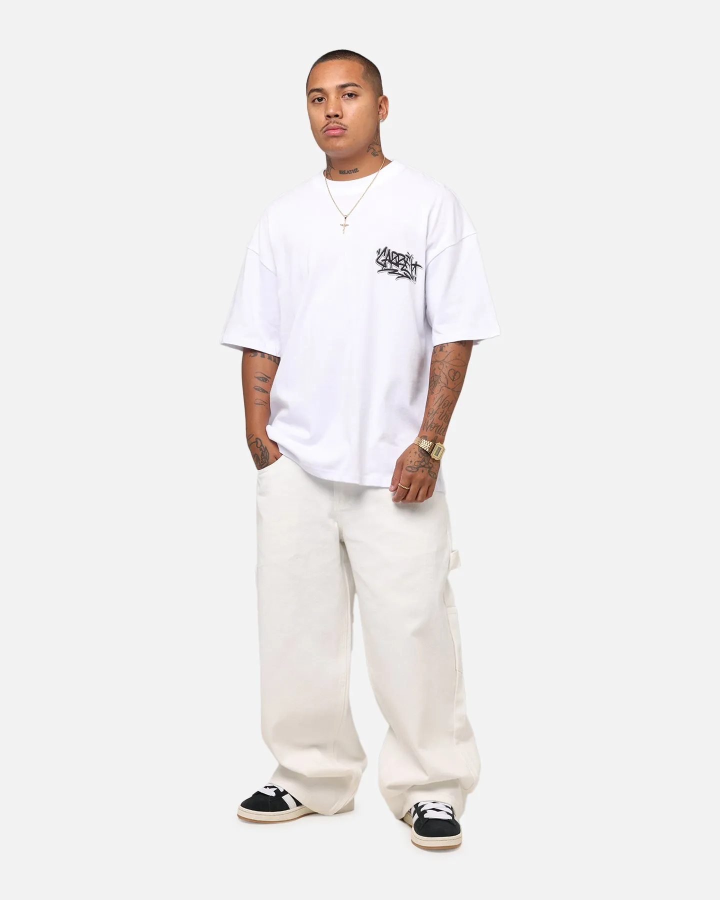 Carre Tagged Drop Shoulder T-Shirt White