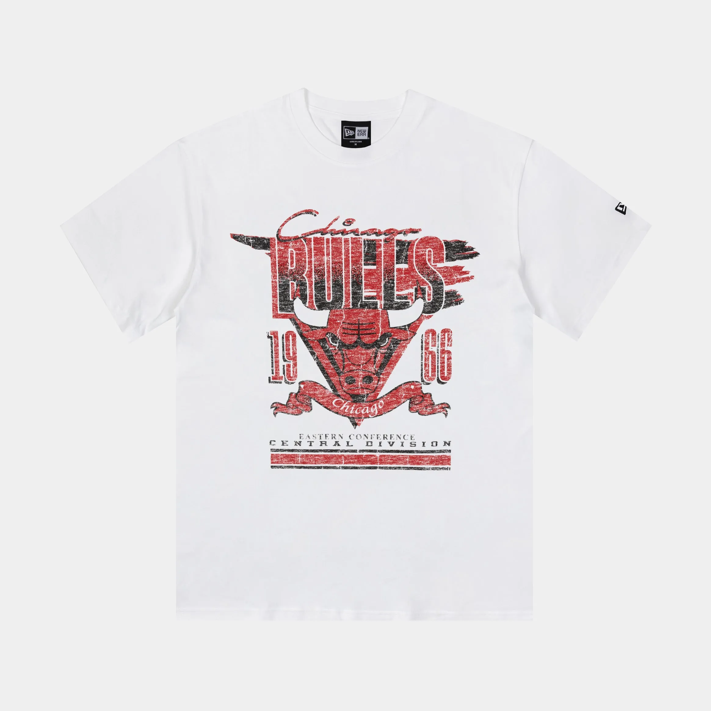 Chicago Bulls 1966 Mens Short Sleeve Shirt (White/Red)