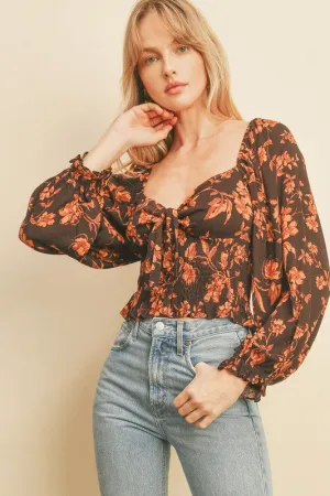 Chocolate Sweetheart Smocked Top