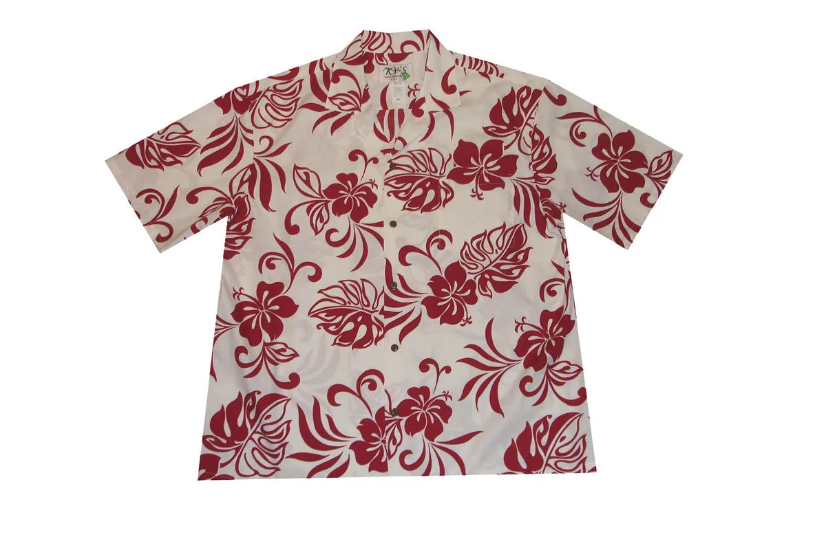 Classic Hibiscus Men's Aloha Cotton Shirt