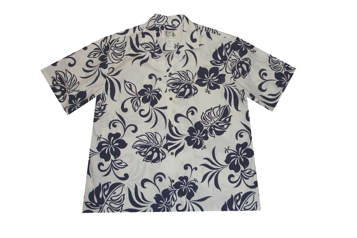 Classic Hibiscus Men's Aloha Cotton Shirt