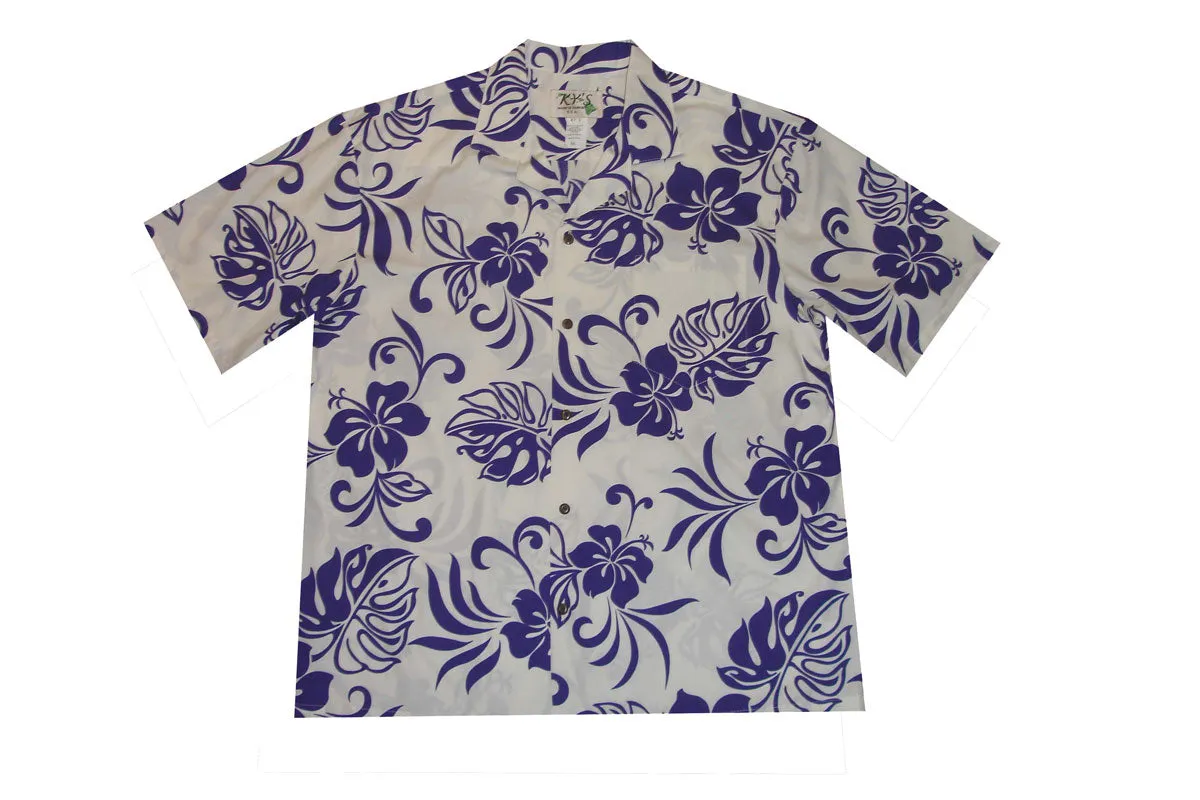 Classic Hibiscus Men's Aloha Cotton Shirt