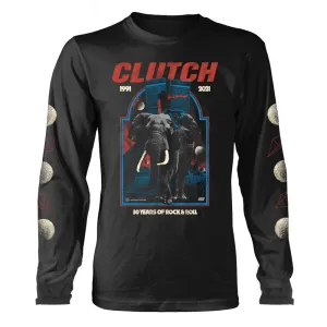 Clutch Unisex Long Sleeved T-shirt: Elephant (Black) (back print)