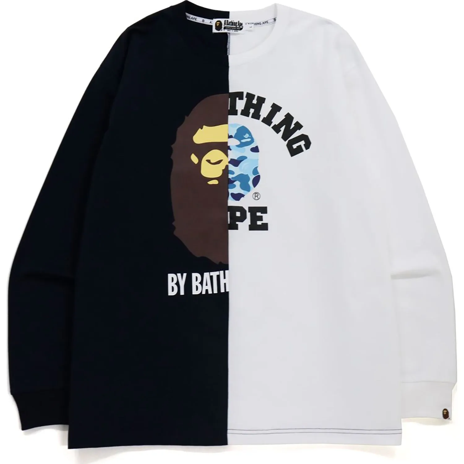 COLLEGE & BY BATHING RELAXED FIT APE L/STEE MENS